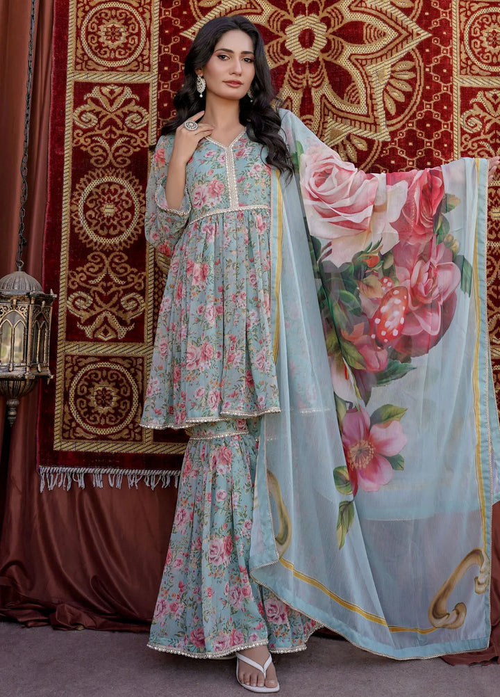 Khuwab by Kazma Pret Printed Chiffon 3 Piece Suit CE 006