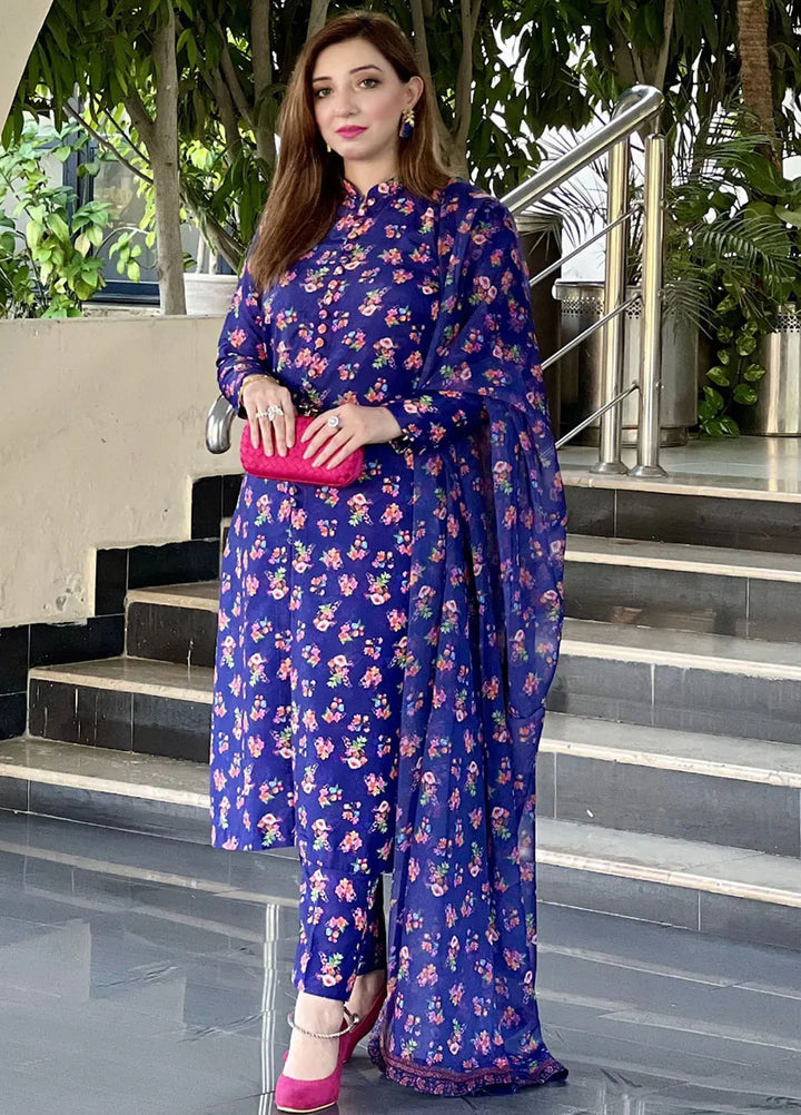 Khuwab by Kazma Pret Printed Swiss Monar 3 Piece Suit Luxe-005