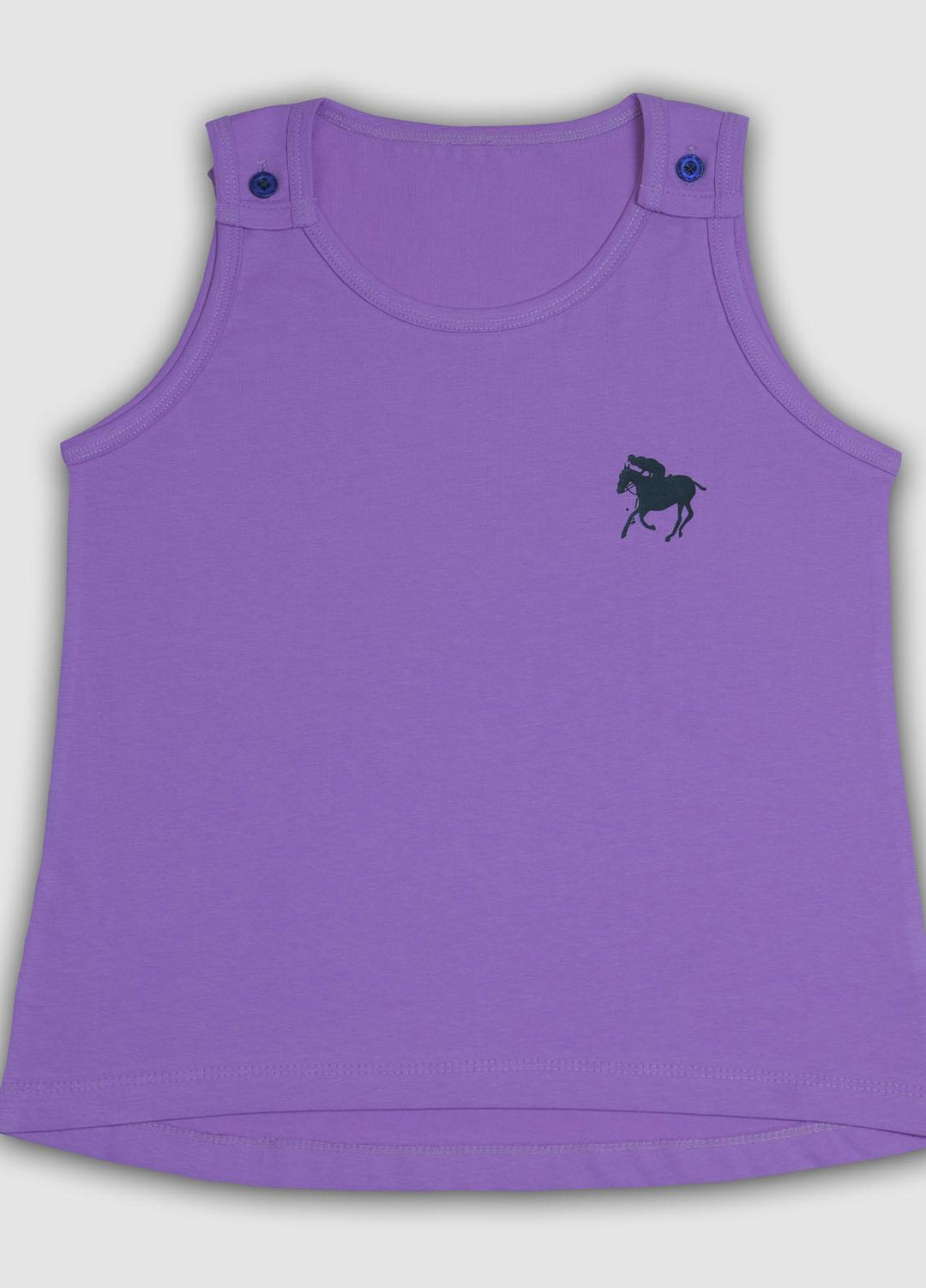 Kids Polo Cotton Jersy Fancy Pret Tank Top for Girls - GPSK2028 TANKTOP PURPLE