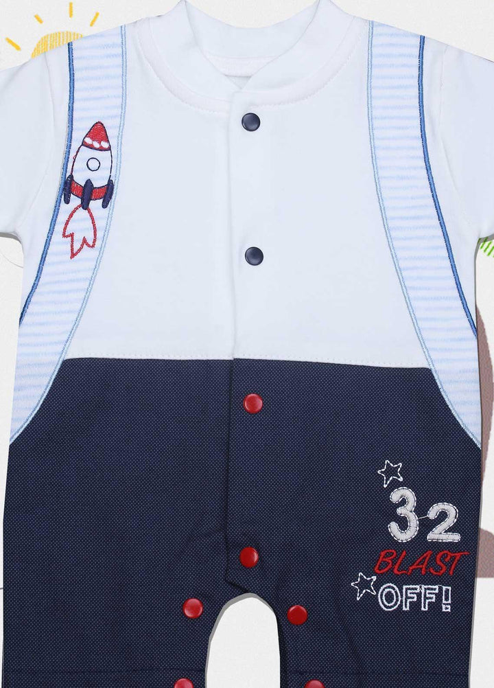 Sanaulla Exclusive Range Cotton Fancy Romper for Kids -  1039 White2