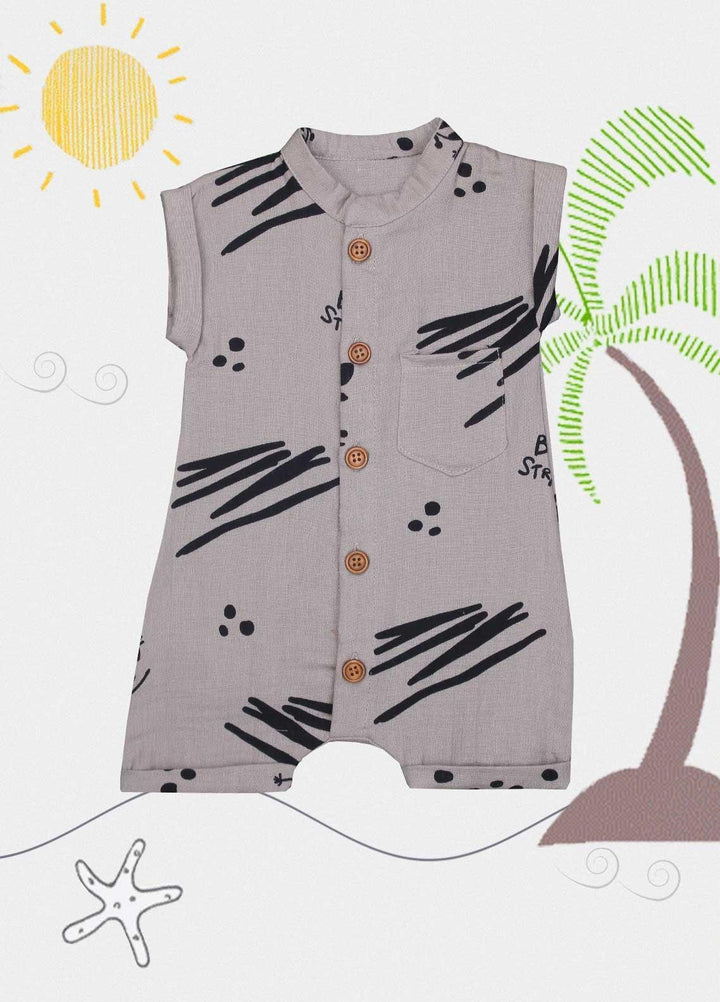 Sanaulla Exclusive Range Cotton  Rompers for Kids -  1247 Brown