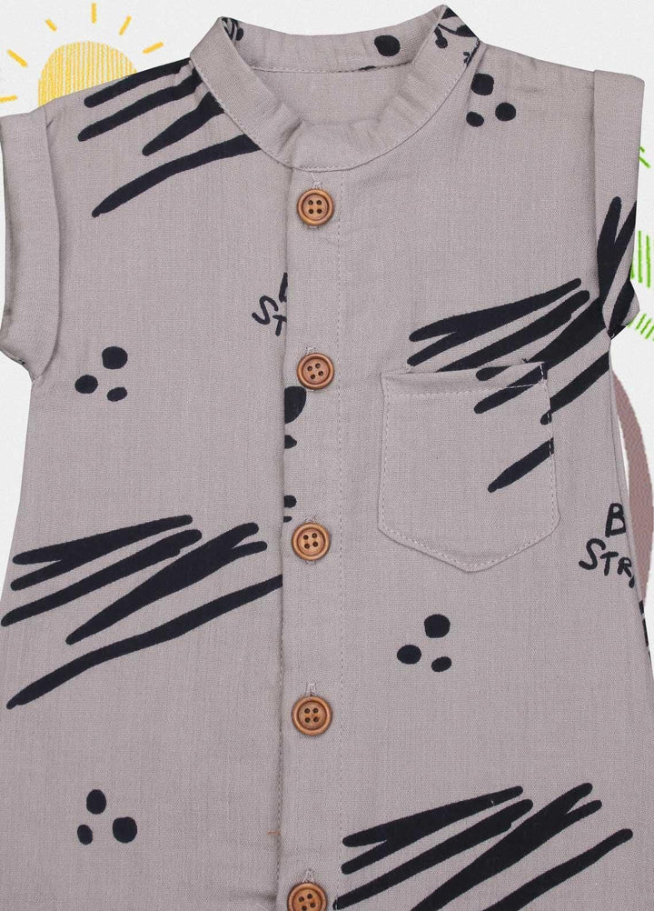 Sanaulla Exclusive Range Cotton  Rompers for Kids -  1247 Brown