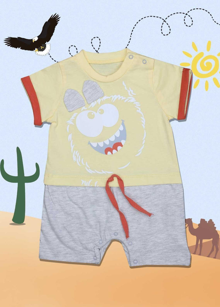 Sanaulla Exclusive Range Cotton Fancy Romper for Kids -  136254 Yellow