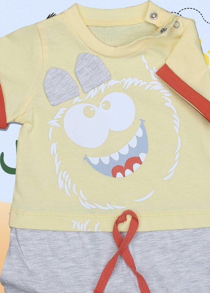 Sanaulla Exclusive Range Cotton Fancy Romper for Kids -  136254 Yellow