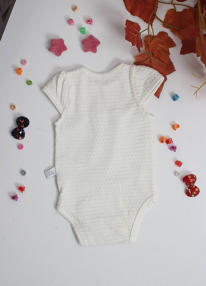 Sanaulla Exclusive Range Cotton Fancy Pret Romper for Kids -  1177 Off White