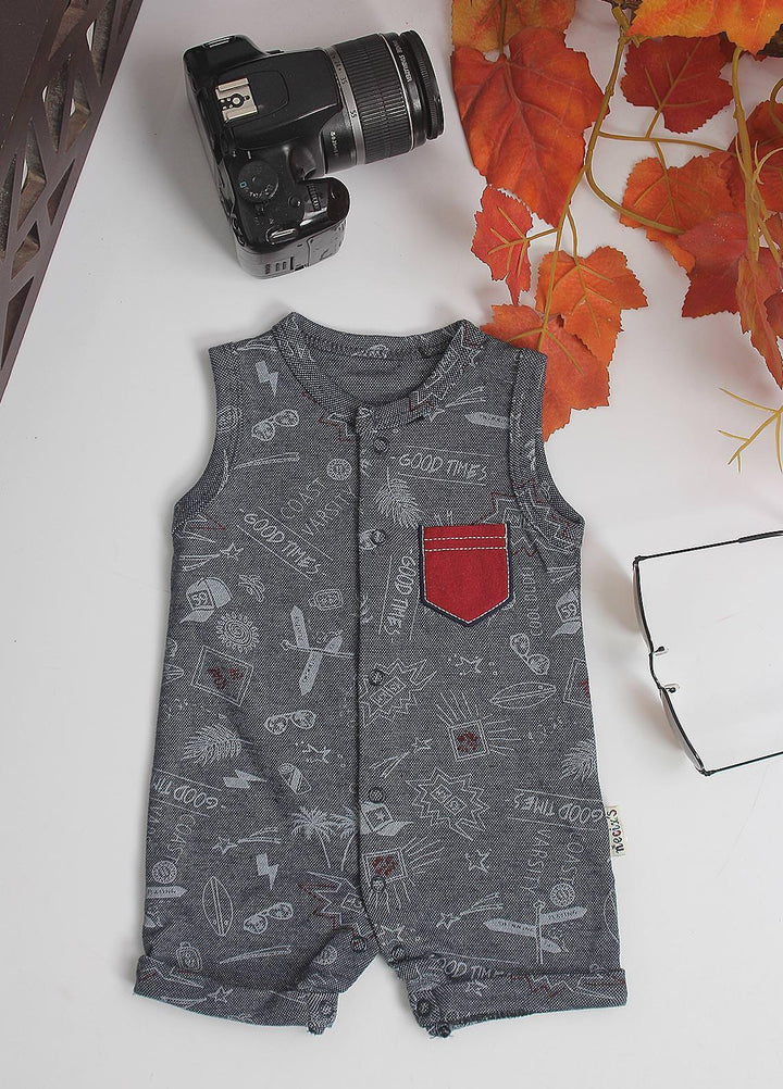 Sanaulla Exclusive Range Cotton Fancy Pret Romper for Kids -  212157 Grey