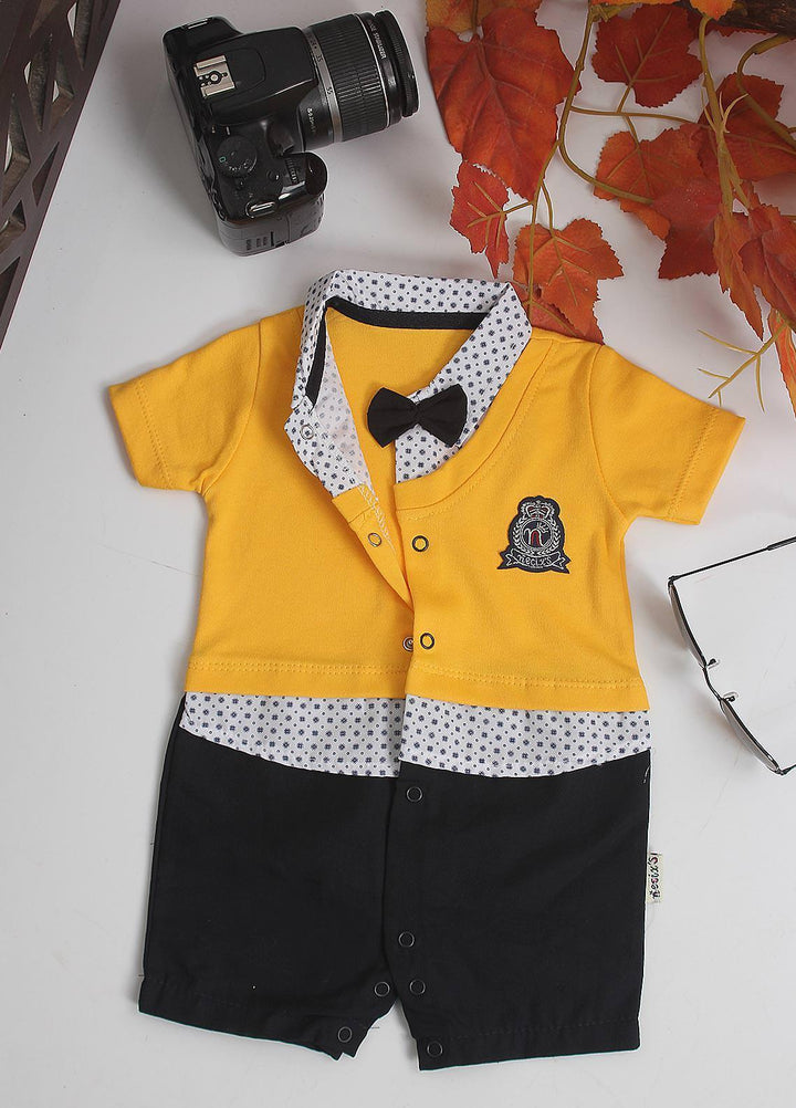 Sanaulla Exclusive Range Cotton Fancy Pret Romper for Kids -  1182 Yellow