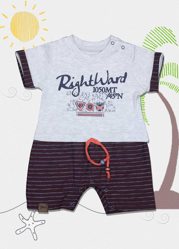 Sanaulla Exclusive Range Cotton Fancy Romper for Kids -  213682 Brown