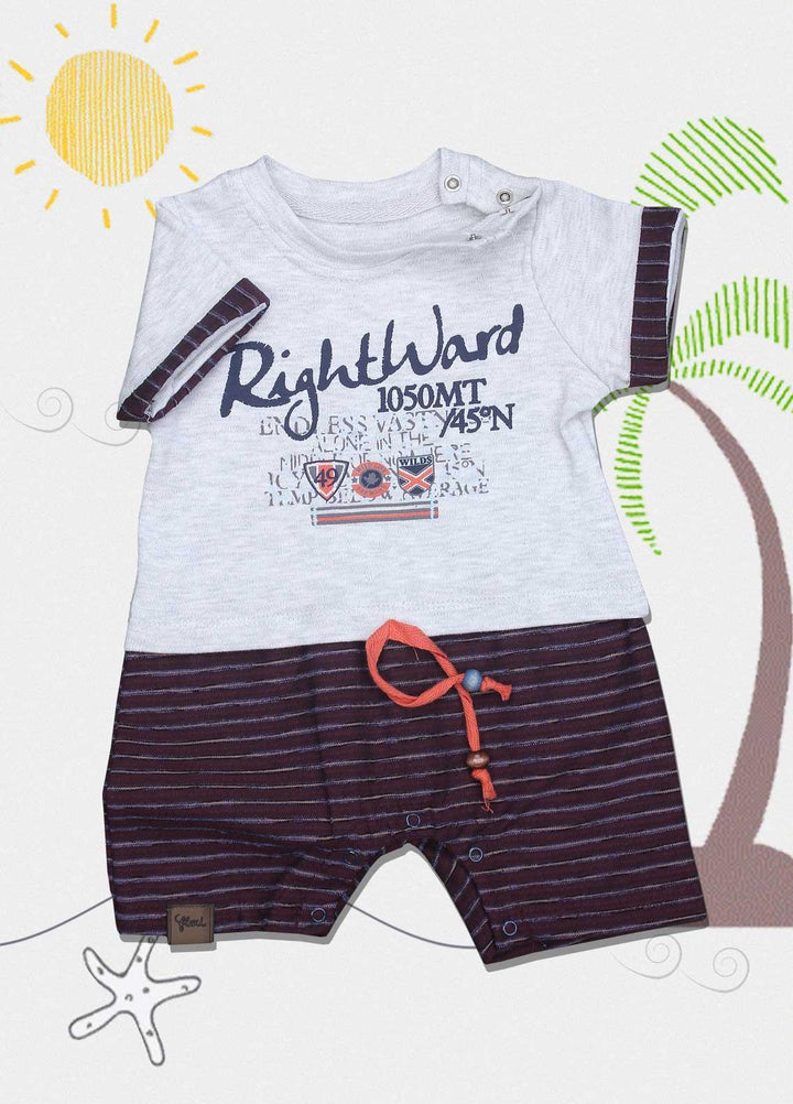 Sanaulla Exclusive Range Cotton Fancy Romper for Kids -  213682 Brown