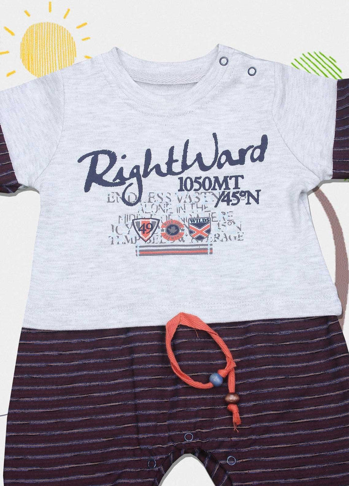 Sanaulla Exclusive Range Cotton Fancy Romper for Kids -  213682 Brown