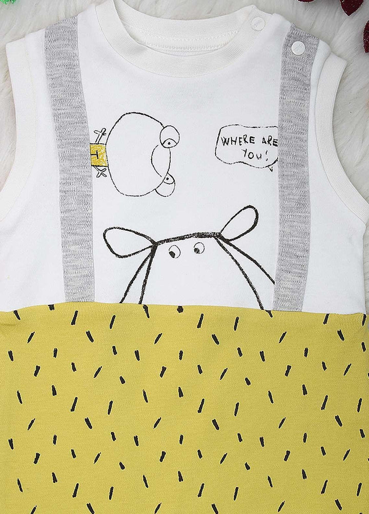Sanaulla Exclusive Range Cotton  Kids Rompers -  2223 Yellow