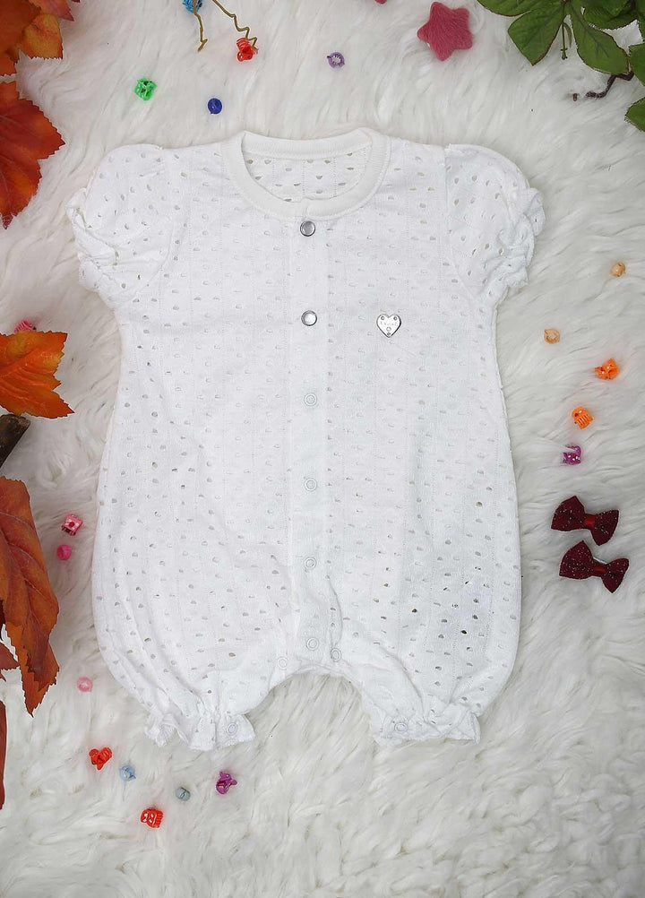 Sanaulla Exclusive Range Cotton  Kids Rompers -  236201 White