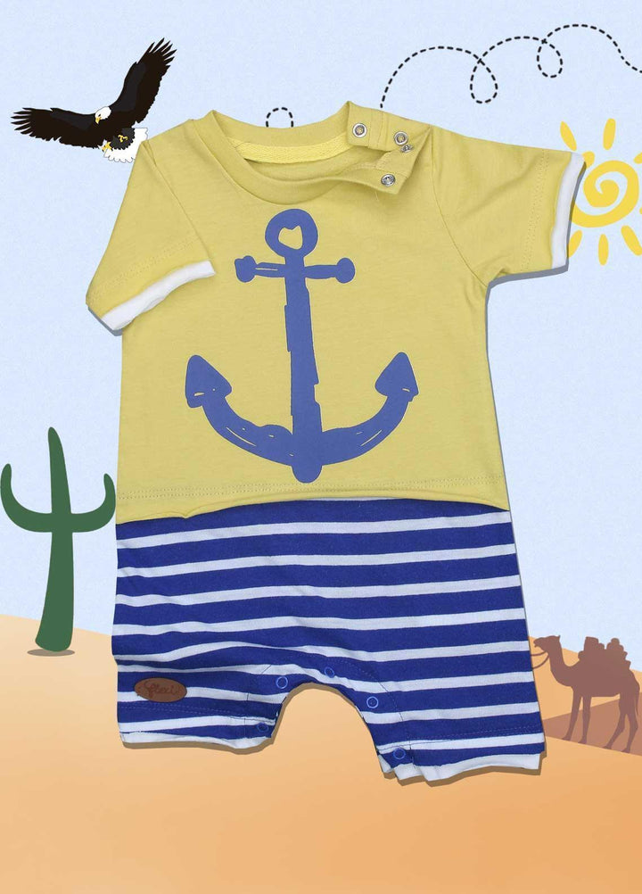 Sanaulla Exclusive Range Cotton Fancy Romper for Kids -  236247 Lemon