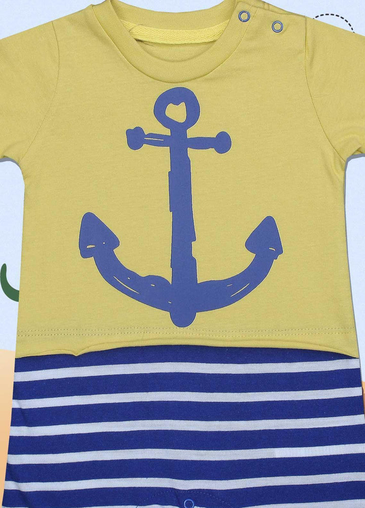 Sanaulla Exclusive Range Cotton Fancy Romper for Kids -  236247 Lemon