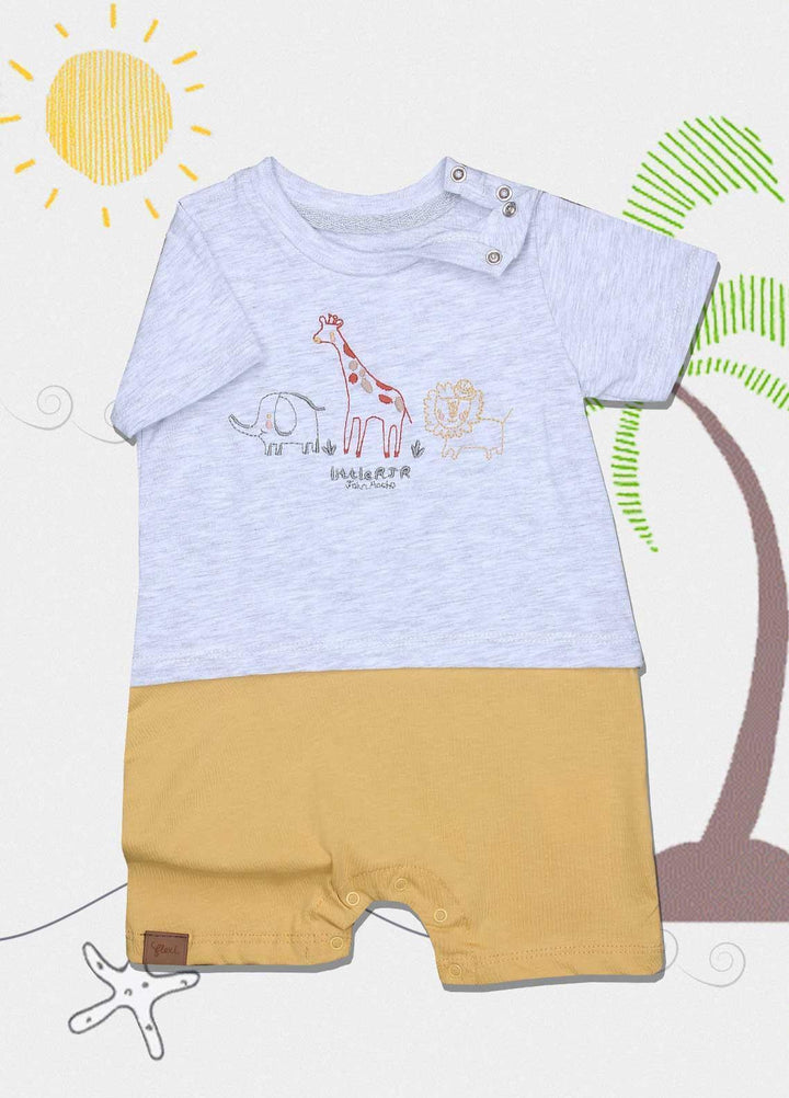 Sanaulla Exclusive Range Cotton Fancy Romper for Kids -  236300 Grey