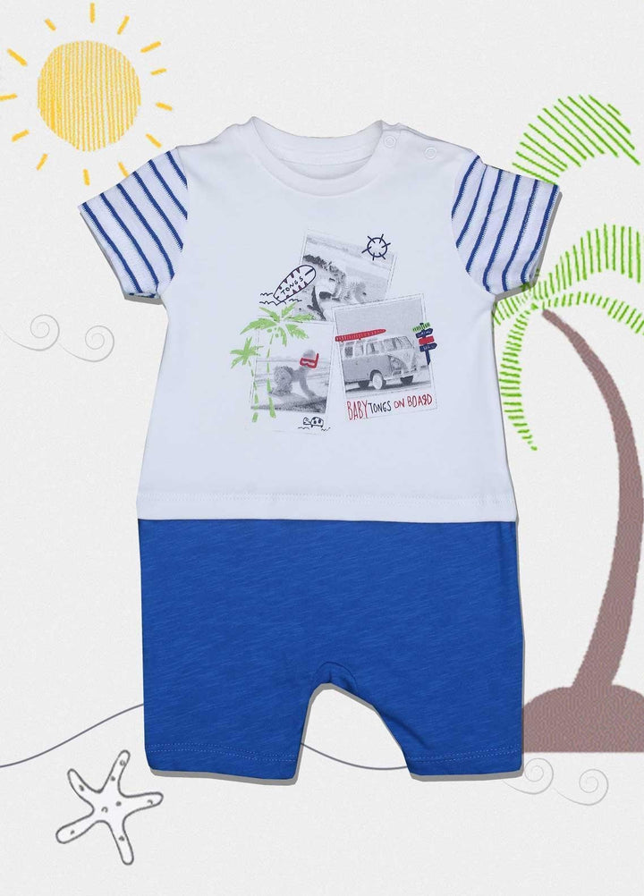 Sanaulla Exclusive Range Cotton Fancy Romper for Kids -  2581 White1