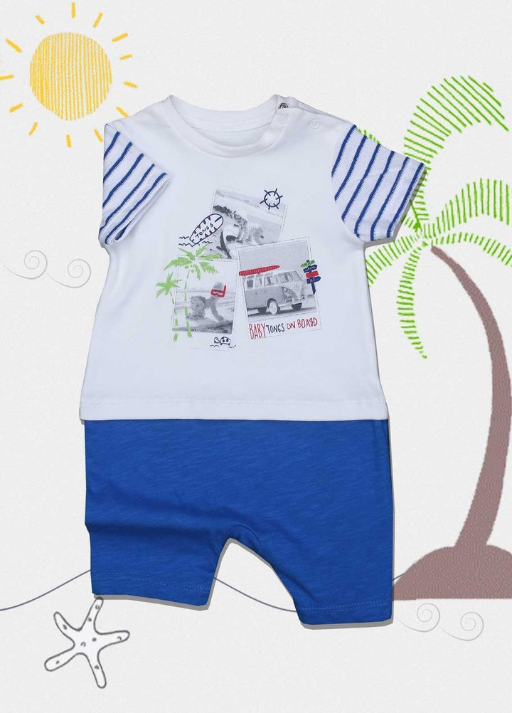 Sanaulla Exclusive Range Cotton Fancy Romper for Kids -  2581 White1