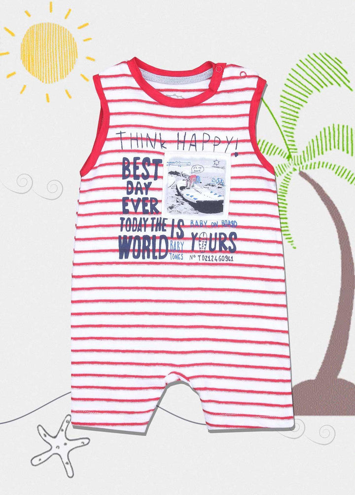 Sanaulla Exclusive Range Cotton Fancy Romper for Kids -  2582 Red