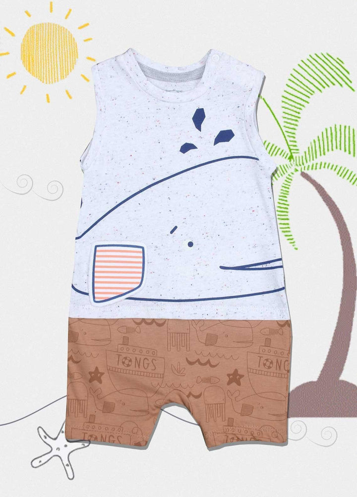 Sanaulla Exclusive Range Cotton Fancy Kids Romper -  2851 Grey2