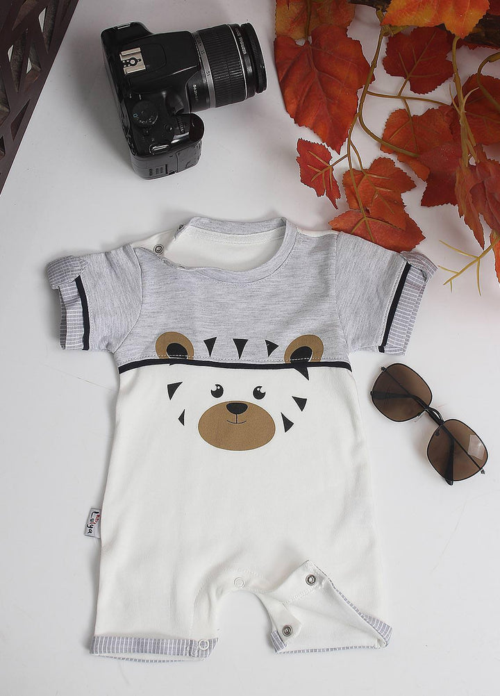 Sanaulla Exclusive Range Cotton Fancy Pret Romper for Kids -  7226 Grey