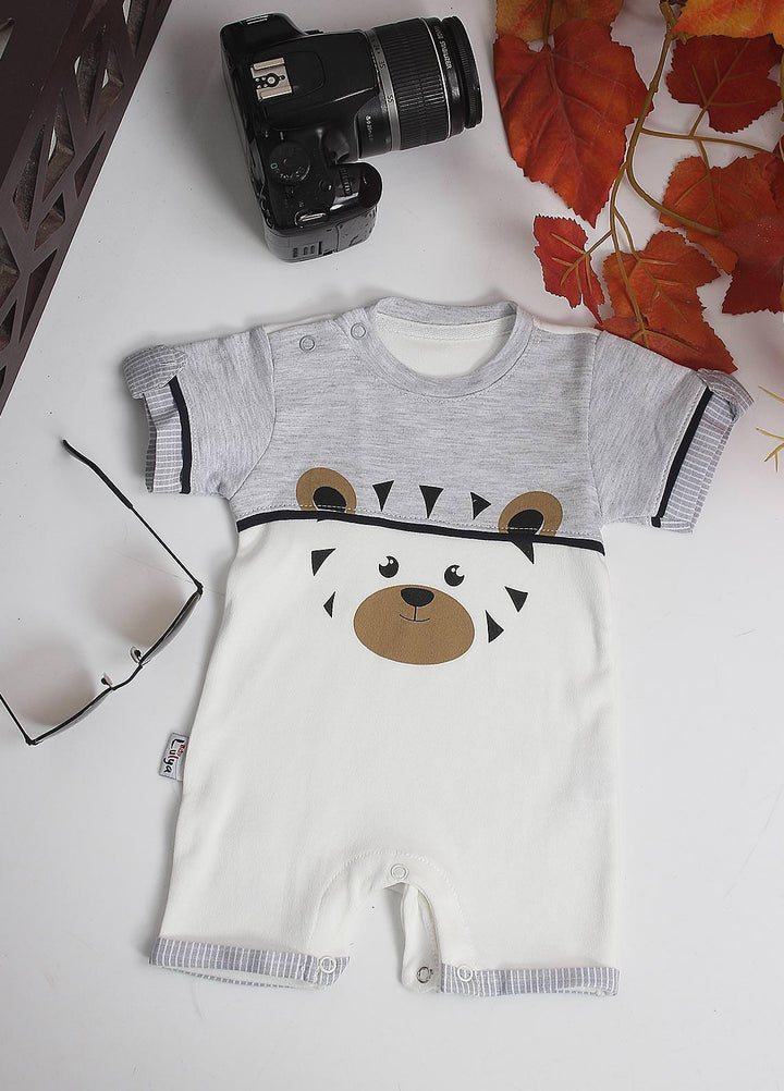 Sanaulla Exclusive Range Cotton Fancy Pret Romper for Kids -  7226 Grey