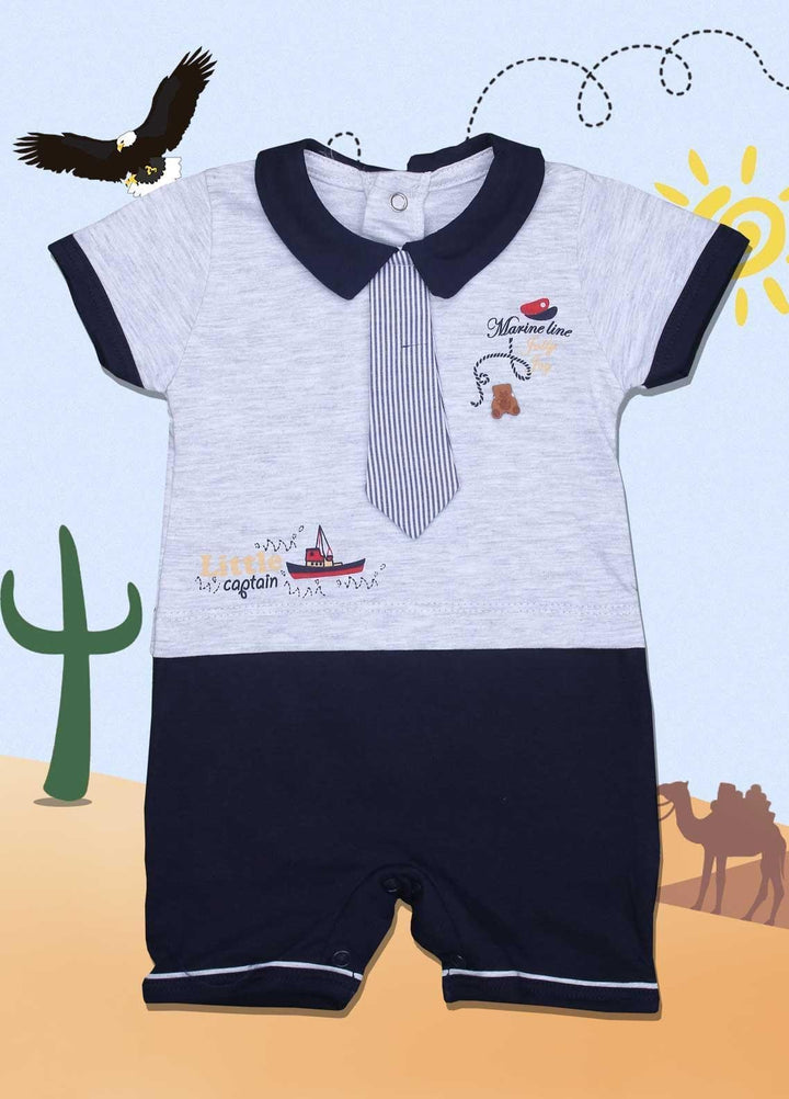 Sanaulla Exclusive Range Cotton Fancy Romper for Kids -  3003 Grey