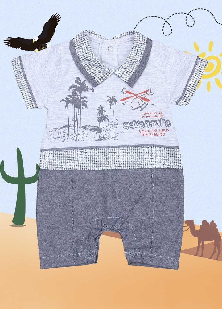 Sanaulla Exclusive Range Cotton Fancy Romper for Kids -  3072 Grey