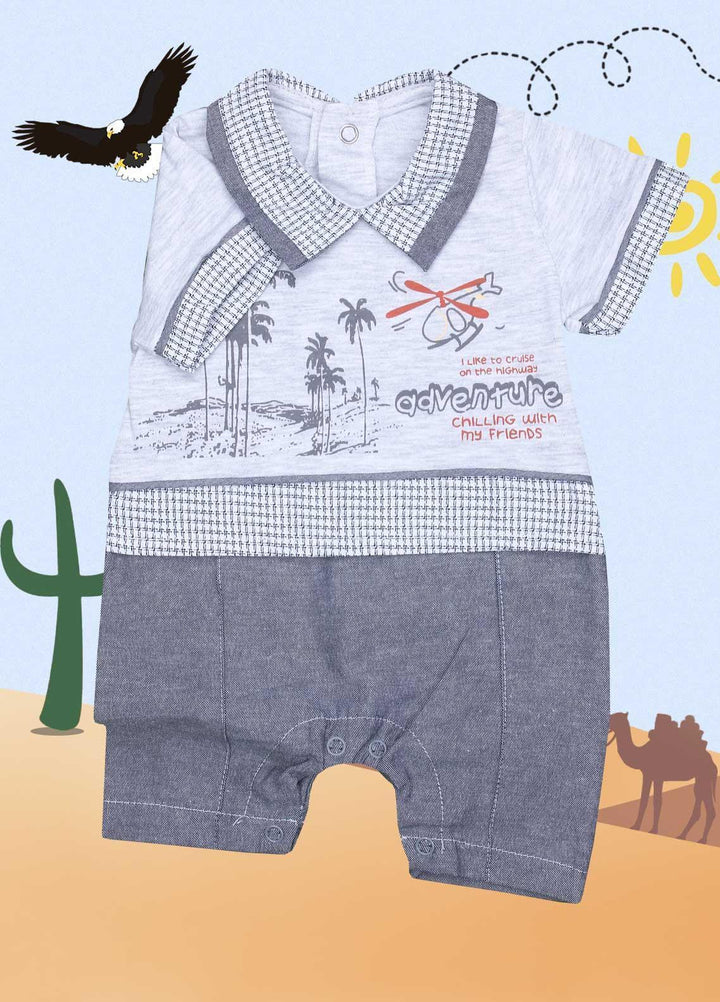 Sanaulla Exclusive Range Cotton Fancy Romper for Kids -  3072 Grey