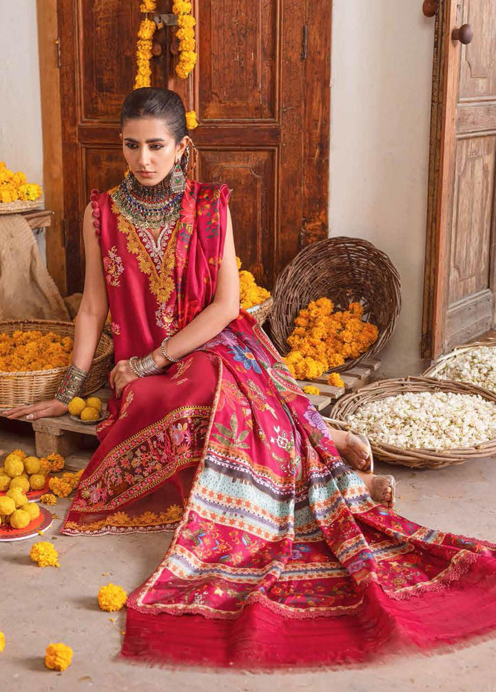 Kinaar by Shiza Hassan Embroidered Lawn Suits Unstitched 3 Piece SH23K SHZ-01 Marjaan - Summer Collection