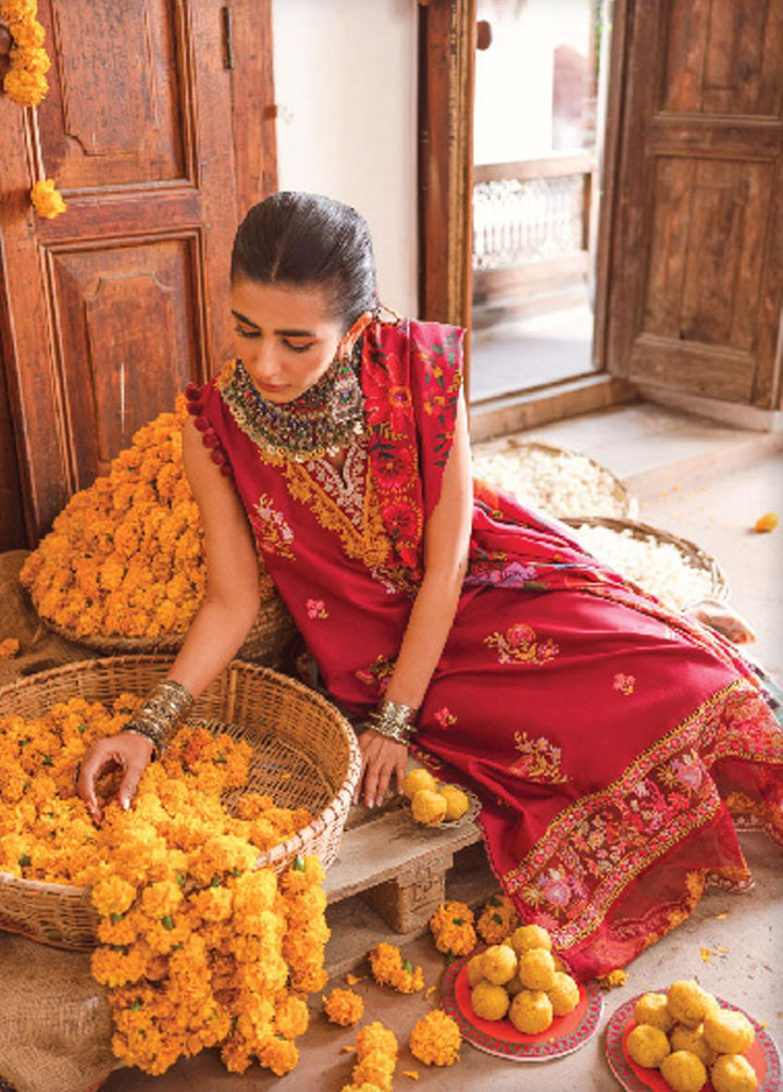 Kinaar by Shiza Hassan Embroidered Lawn Suits Unstitched 3 Piece SH23K SHZ-01 Marjaan - Summer Collection