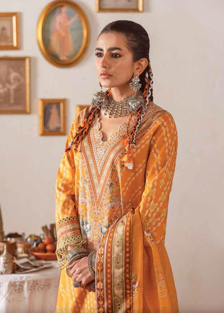 Kinaar by Shiza Hassan Embroidered Lawn Suits Unstitched 3 Piece SH23K SHZ-04 Kantha - Summer Collection