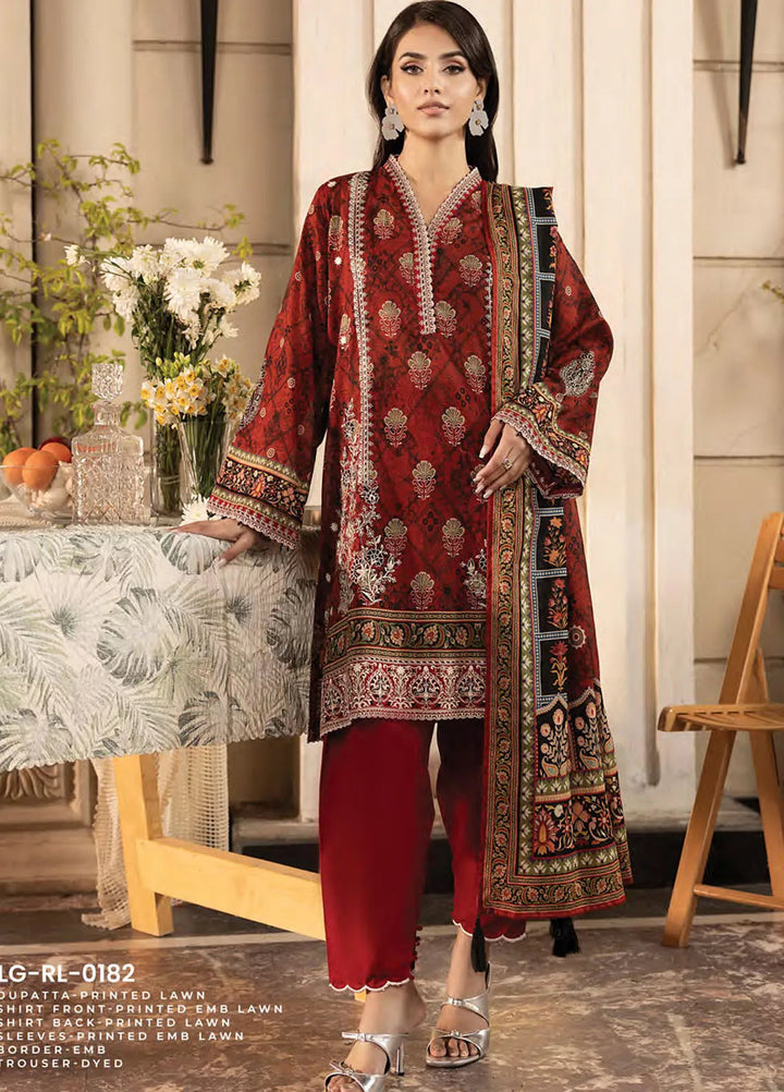 Komal by Lakhany Printed Lawn Suit Unstitched 3 Piece LSM25K LG-RL-0182 - Summer Collection