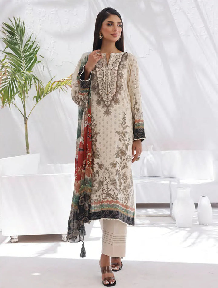 Komal Signature Prints By Lakhany Printed Lawn Suit Unstitched 3 Piece LSM24KS LG-MM-0105 - Summer Collection