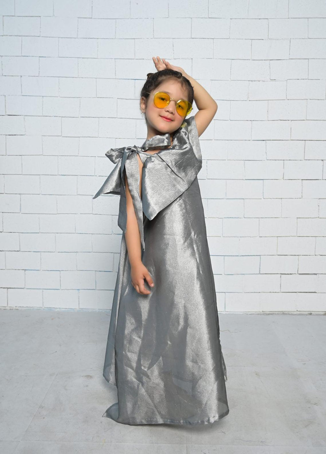 Konain Couture Missouri Pret Maxi for Girls - Gray Gaon