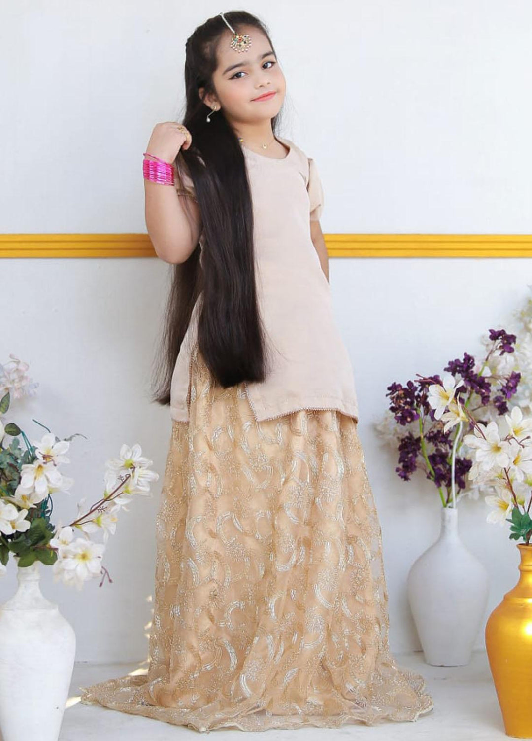 Konain Couture Net Pret Lehnga for Girls - Lehnga