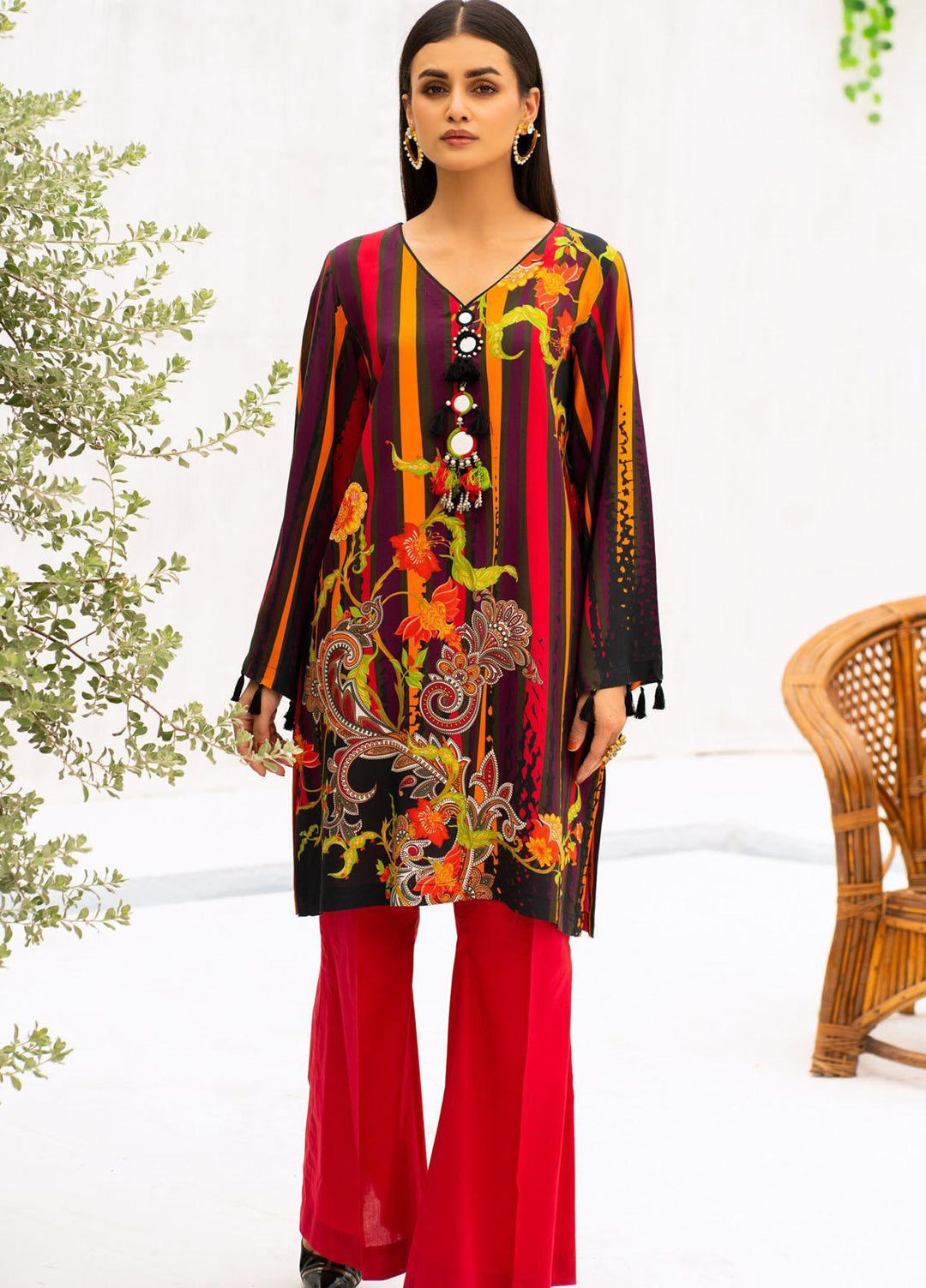 Kross Kulture Printed Linen  Unstitched Shirt KK21FR W1L-07 - Winter Collection