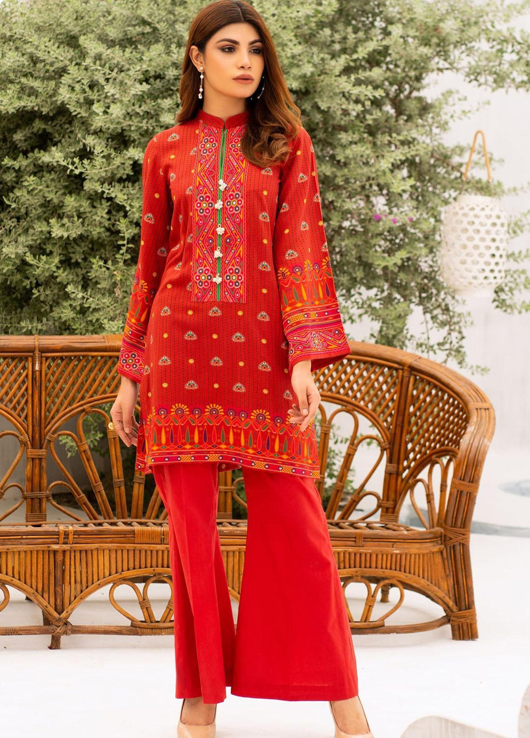 Kross Kulture Printed Linen  Unstitched Shirt KK21FR W2L-04 - Winter Collection