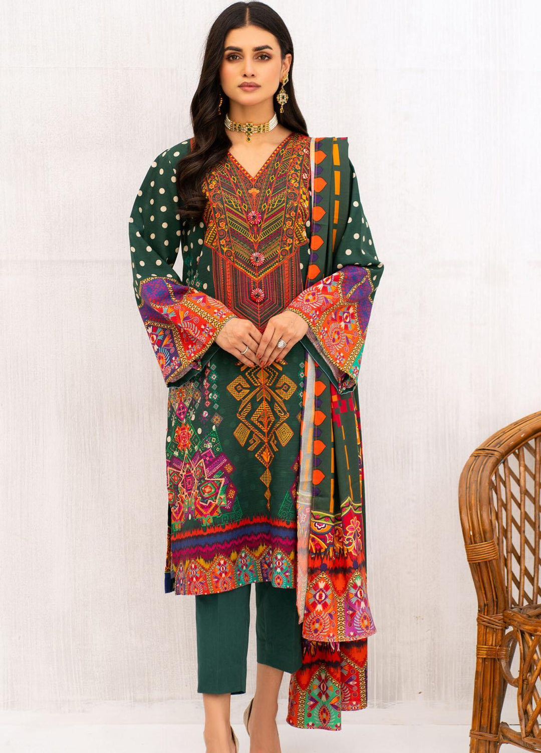 Kross Kulture Printed Linen Suits Unstitched 2 Piece KK21FR W3K-05 - Winter Collection