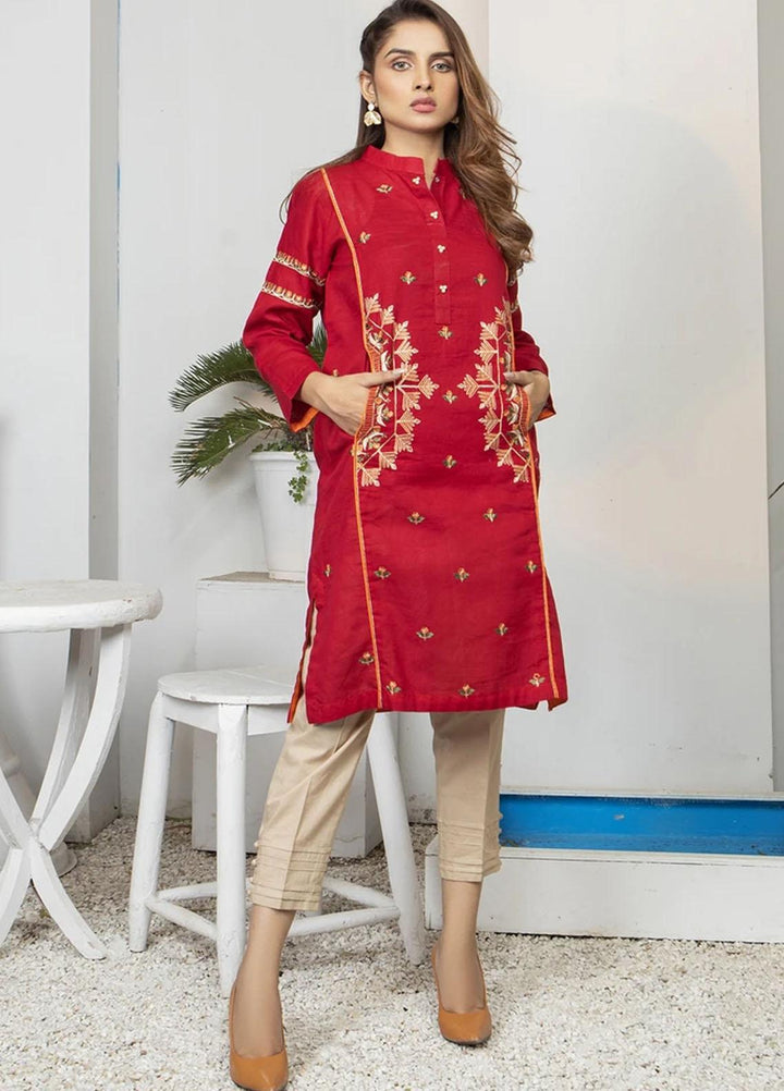 Kross Kulture Casual Pret  Khaddar Shirt KE-21433 Maroon