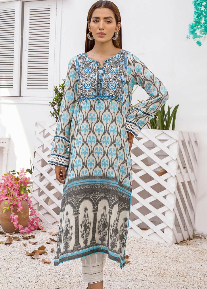 Kross Kulture Luxury Pret Embroidered Jacquard Shirt KX-21218 White