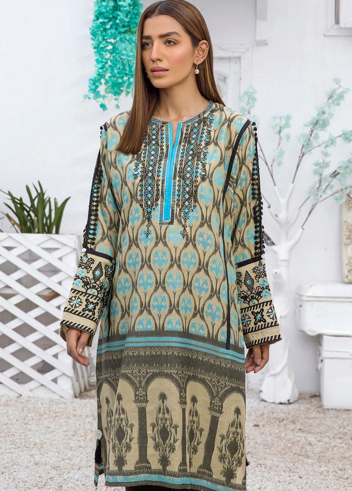 Kross Kulture Luxury Pret Embroidered Jacquard Shirt KX-21215 Green