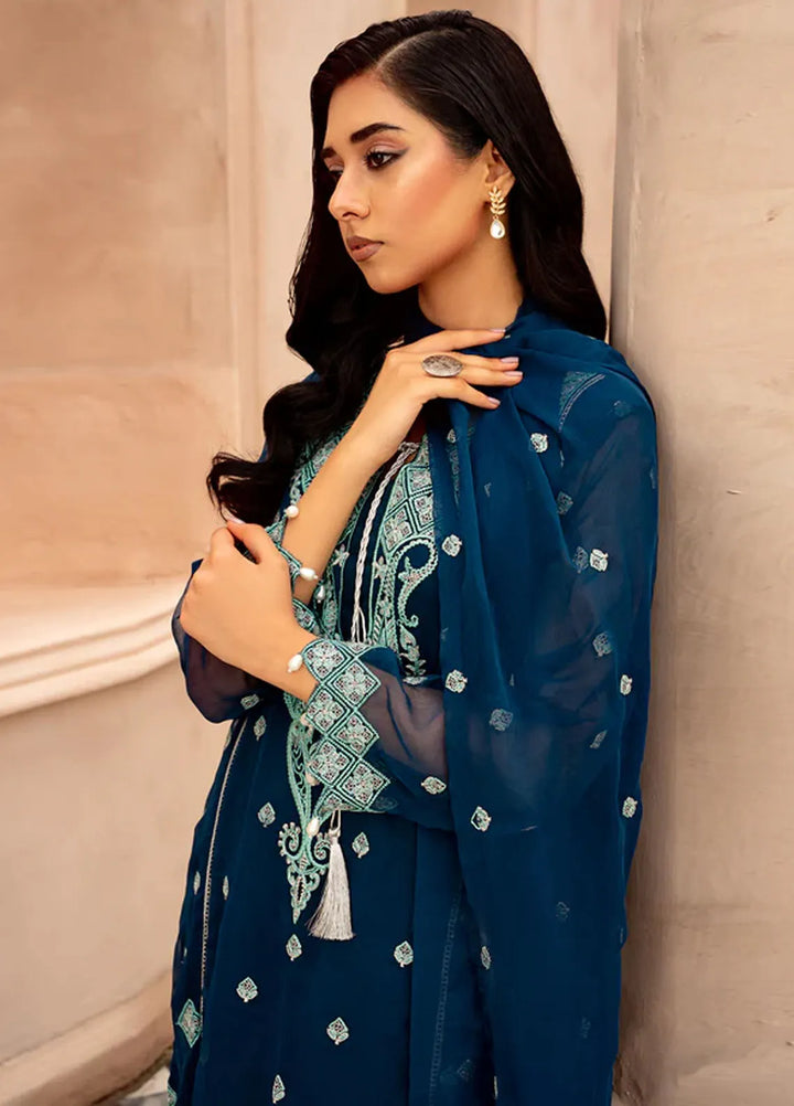 Kross Kulture Pret Embroidered Cotton Net 3 Piece Suit Naqsh KLX-00505