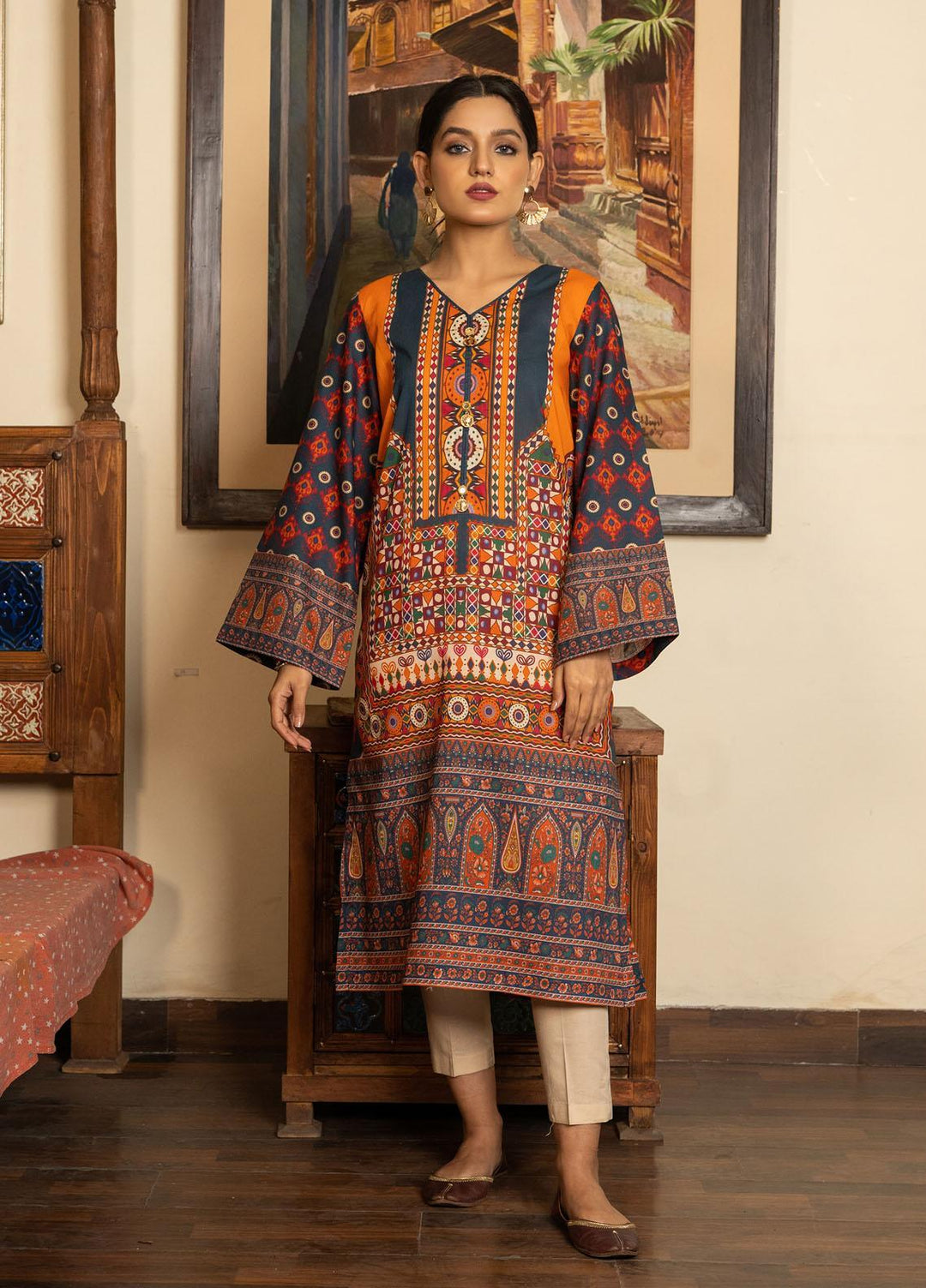 Kross Kulture Printed Lawn Unstitched Shirt KK22RKU SU1-08 - Summer Collection