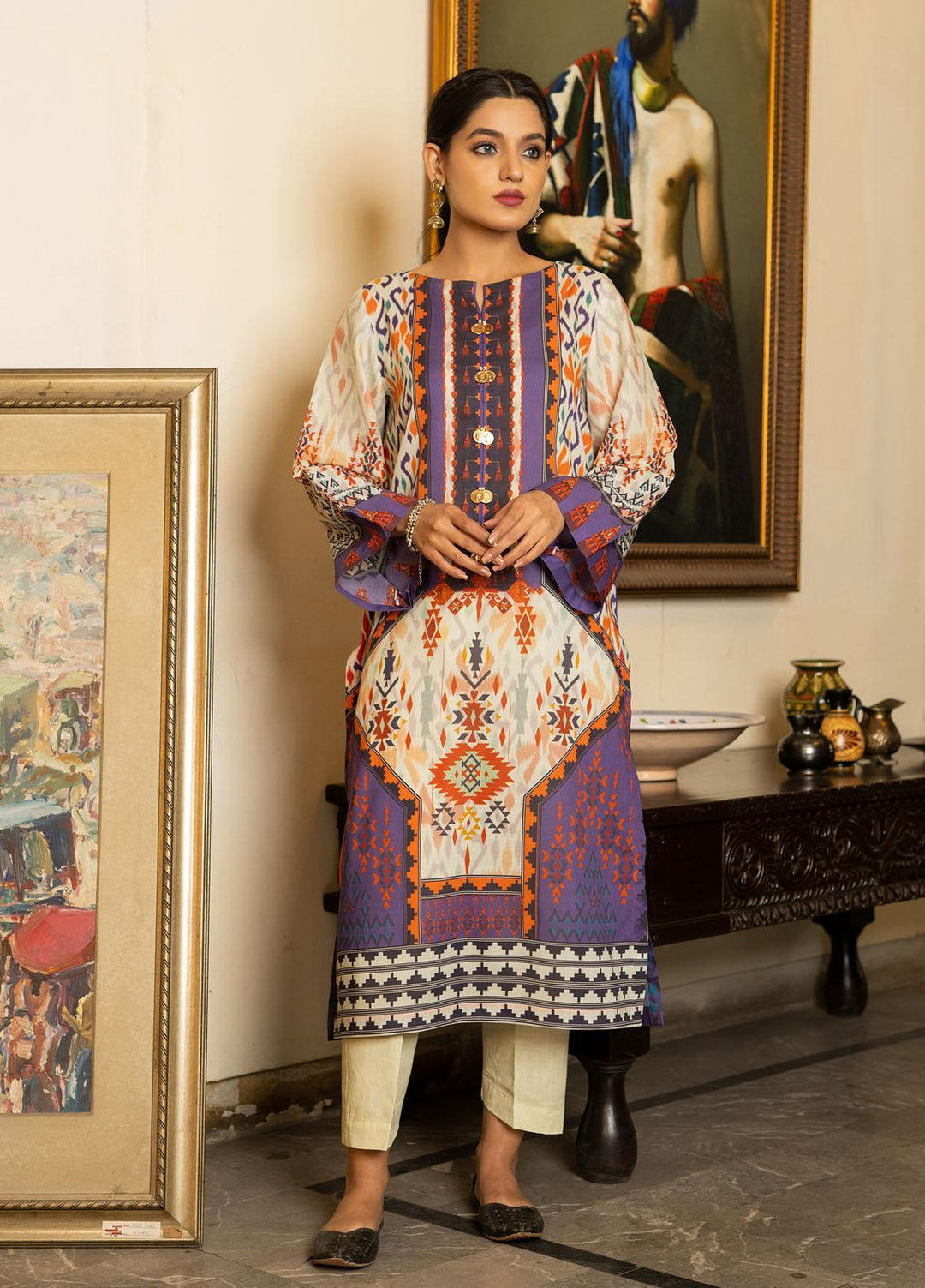 Kross Kulture Printed Lawn Unstitched Shirt KK22RKU SU1-12 - Summer Collection