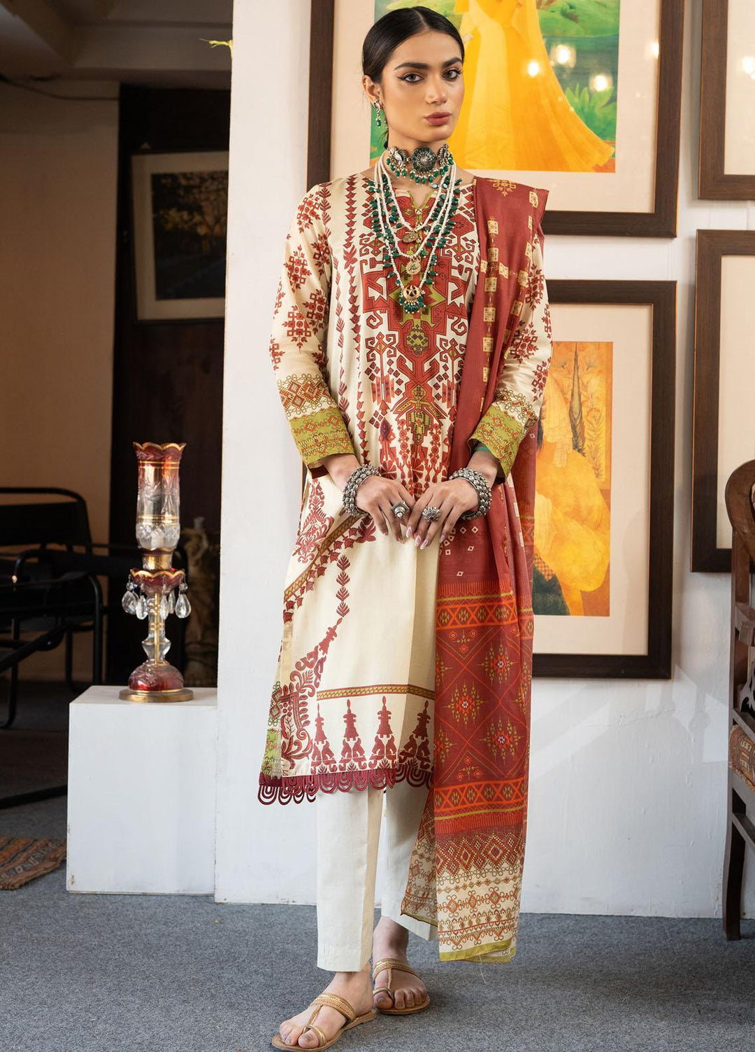 Kross Kulture Printed Lawn Suits Unstitched 3 Piece KK22RKU SU3-23 - Summer Collection