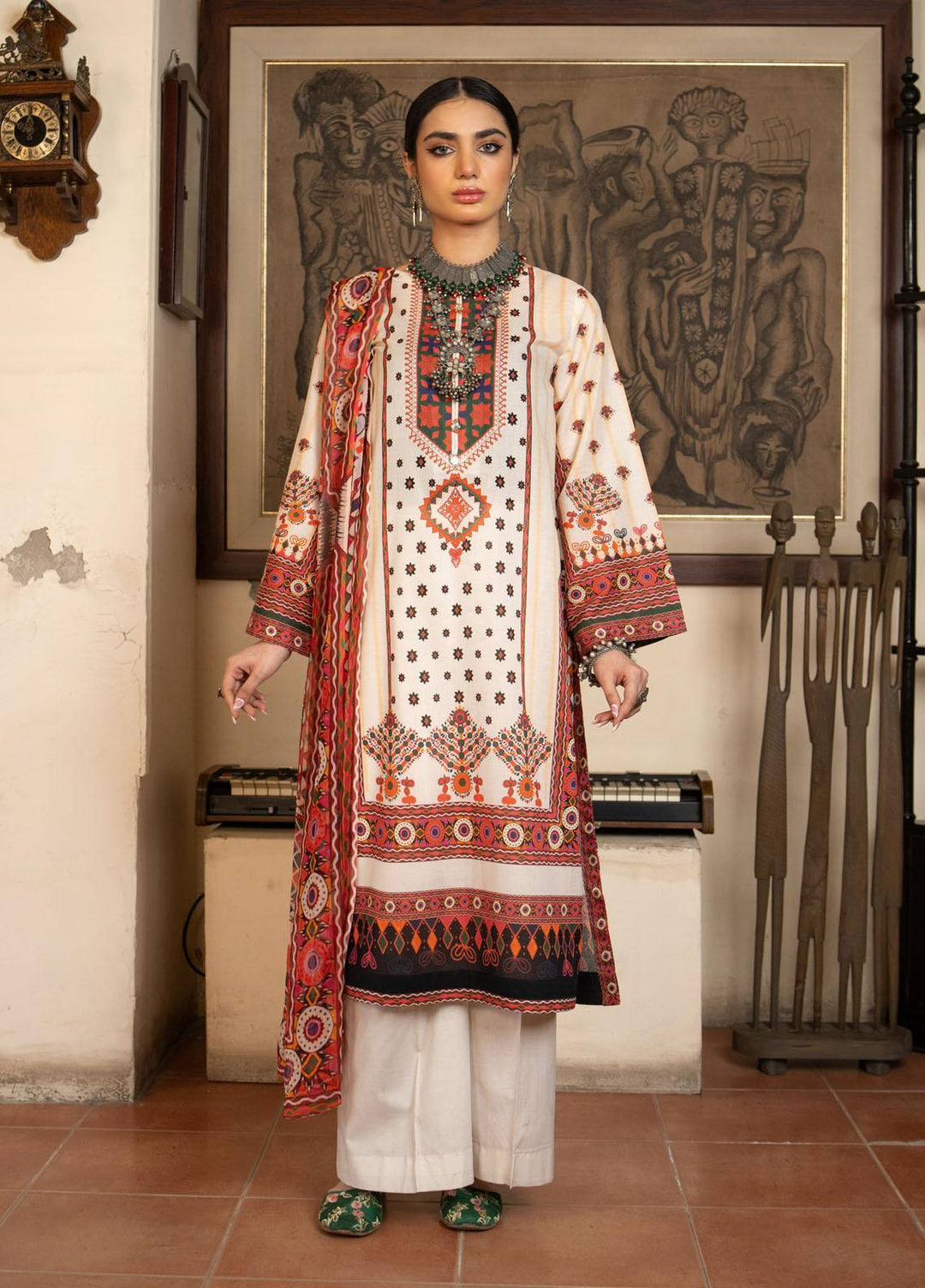 Kross Kulture Printed Lawn Suits Unstitched 3 Piece KK22RKU SU3-24 - Summer Collection