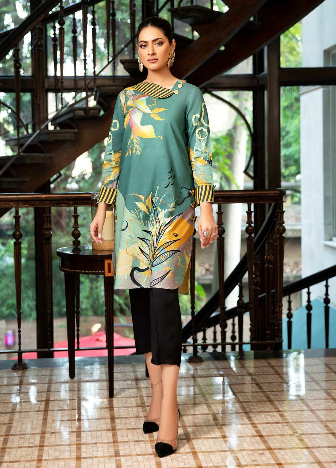 Kross Kulture Printed Cambric Unstitched Shirt KK21UP PW-02 - Winter Collection