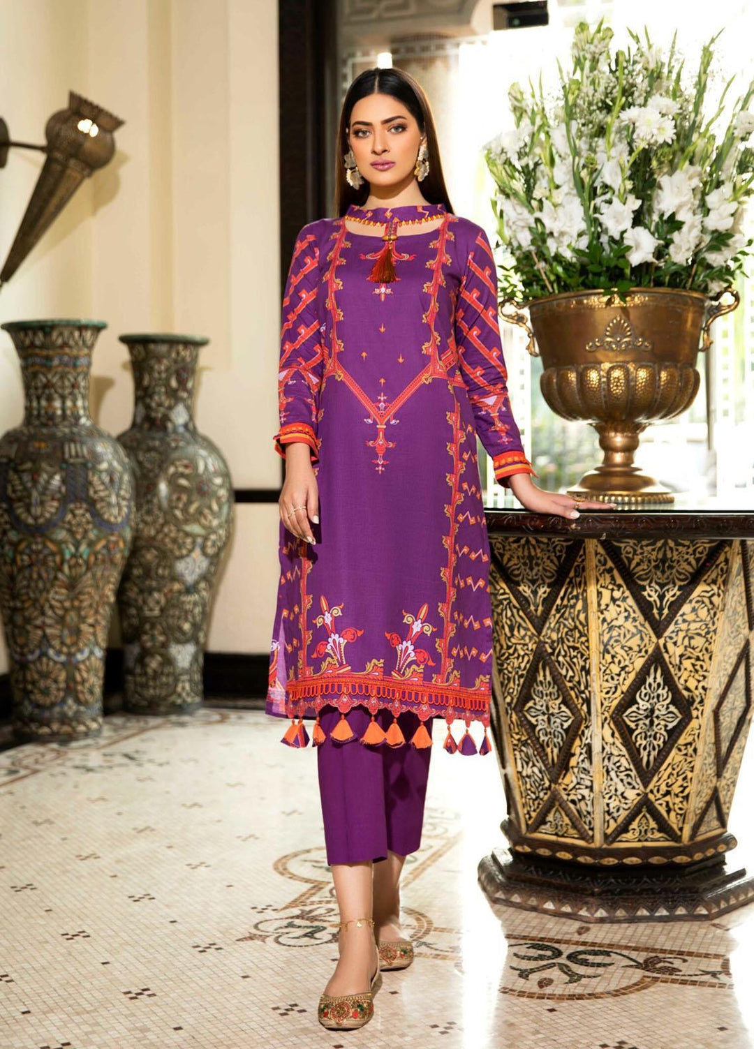 Kross Kulture Printed Cambric Unstitched Shirt KK21UP PW-07 - Winter Collection