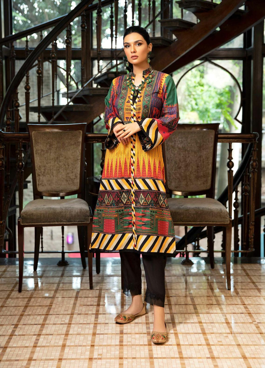 Kross Kulture Printed Cambric  Unstitched Shirt KK21UP PW-08 - Winter Collection