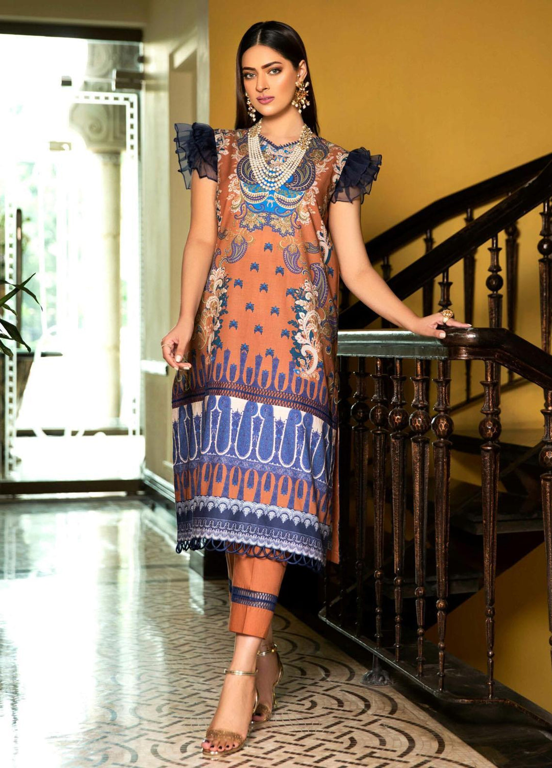 Kross Kulture Printed Cambric Suits Unstitched 2 Piece KK21UP PW-09 - Winter Collection